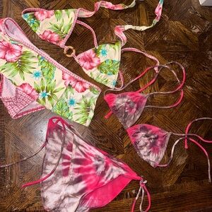 Floral and Tie-Dye Bikini Duo